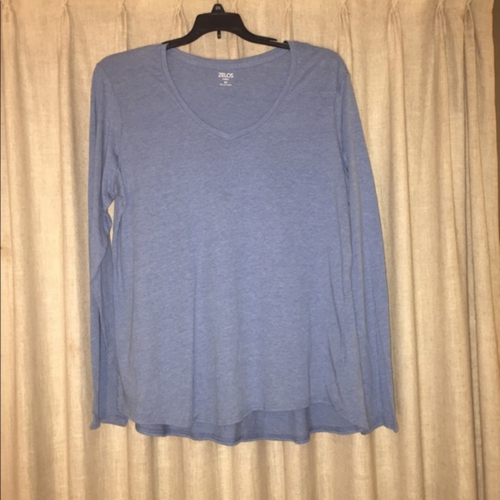 Zelos Athleisure Long Sleeve VNeck - Dusty Blue - NWT